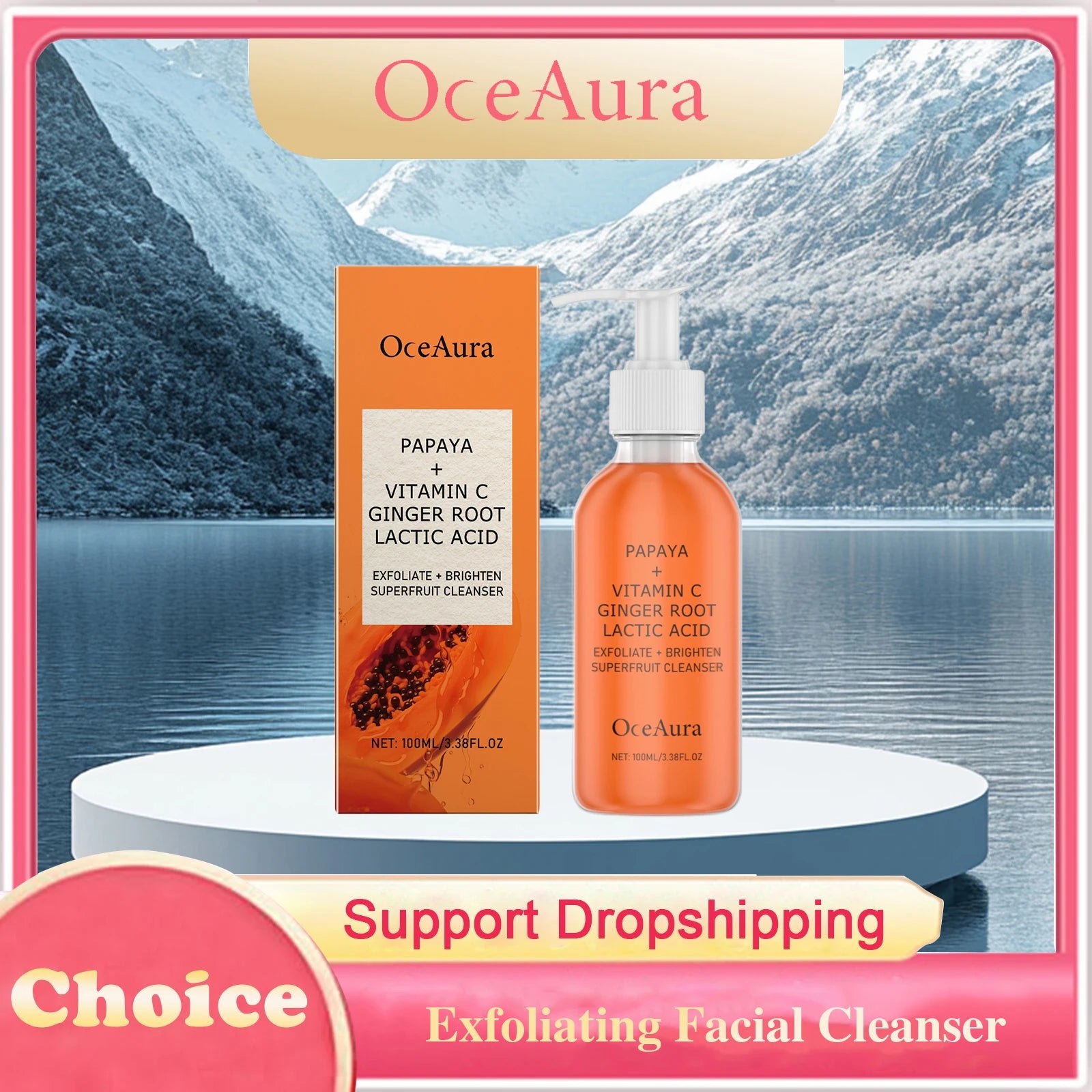 Papaya Exfoliating Facial Cleanser Brighten Skin Tone Shrink Pores Oil Control Rejuvenation Smoothing Deep Cleansing Face Wash Peaceful Pleasures Health and Wellness