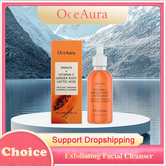 Papaya Exfoliating Facial Cleanser Brighten Skin Tone Shrink Pores Oil Control Rejuvenation Smoothing Deep Cleansing Face Wash Peaceful Pleasures Health and Wellness