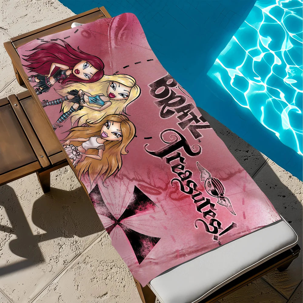 Y2K Fashion Doll Quick-Dry Beach Towel | Soft Pool & Travel Quick-Dry Beach Towel Peaceful Pleasures Health and Wellness z4 STJ150x260CM