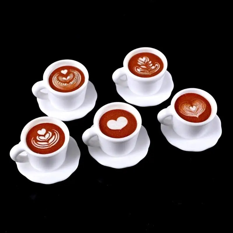 Miniature Coffee Cup Saucer & Spoon Set | Dollhouse Pretend Play