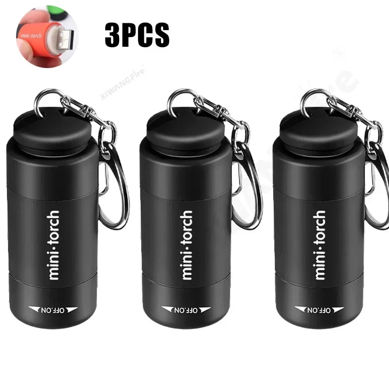 Mini USB Rechargeable LED Keychain Flashlight – Waterproof