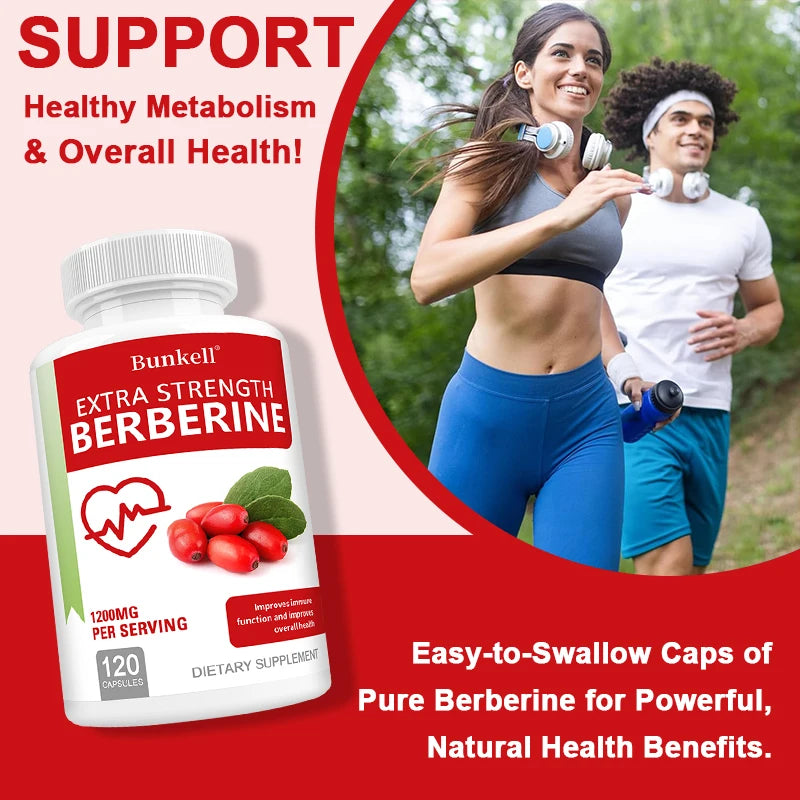 Berberine HCl 1200mg - Enhance Energy, Metabolism, Cardiovascular & Digestive Health, Immune Support, Anti-oxidant, Anti-aging Peaceful Pleasures Health and Wellness