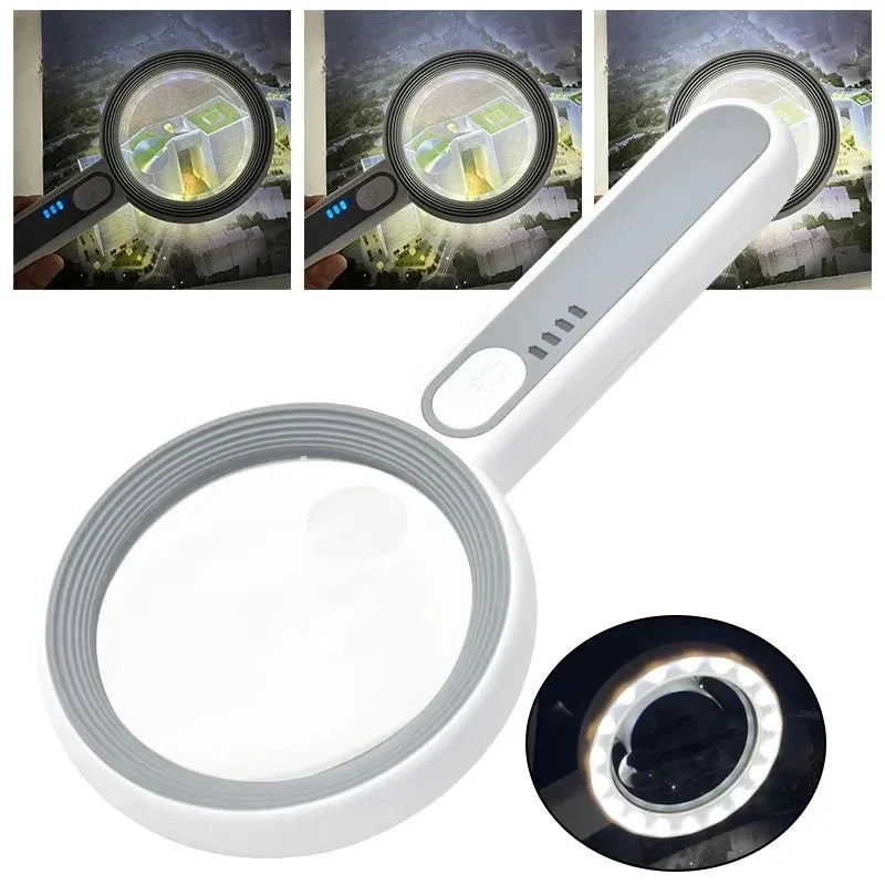 New High Power USB Charging Magnifying Glass With LED for Electronic Repair Antique Identification Peaceful Pleasures Health and Wellness