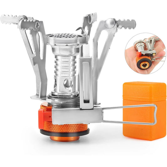 Portable Camping Stoves Backpacking Stove with Piezo Ignition Stable Support Wind-Resistance Camp Stove for Outdoor Cooking Peaceful Pleasures Health and Wellness