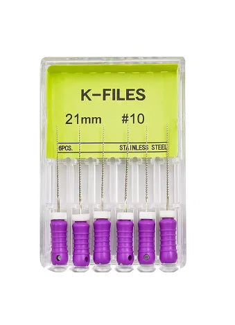 Dental K-Files 6pcs | Stainless Steel Root Canal Hand Files