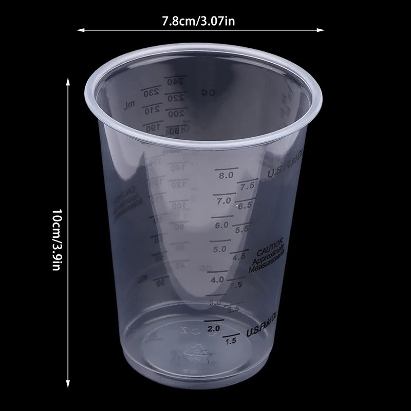 10pcs Disposable Plastic Measuring Cups Paint Mixing Cups 8OZ For Precise Resin Paint Mixing Cup Plastic Epoxy Resin Mixing Cup Peaceful Pleasures Health and Wellness Transparent