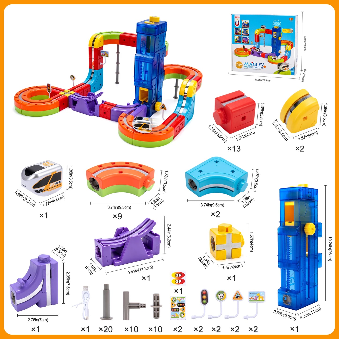 Kid Anti-gravity Magnetic Attraction Track Train Electric Building