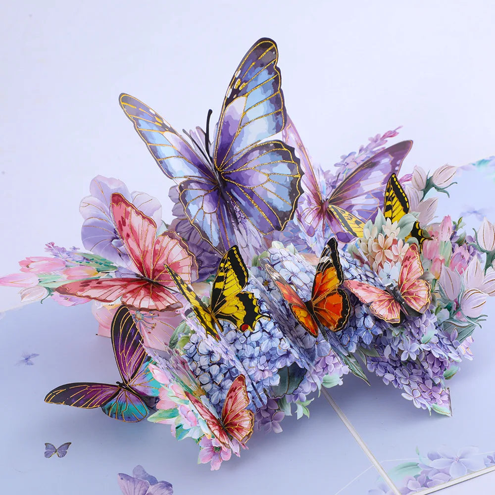 Colorful Butterfly Series 3D Stereoscopic Handmade Card Folding