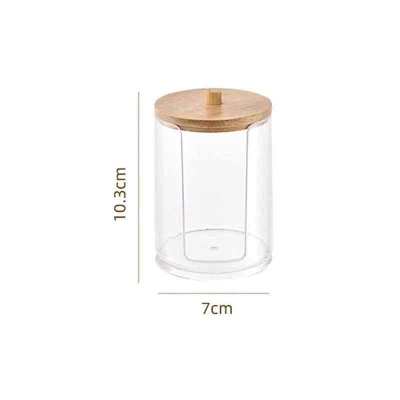 Round Acrylic Cotton Swab Box With Lid Dustproof Makeup Cotton Storage Toothpick Organizer Box Peaceful Pleasures Health and Wellness A6
