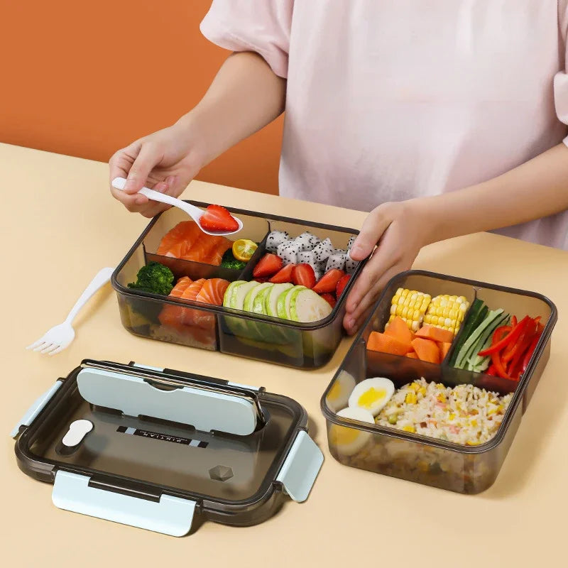 Transparent Lunch Box for Kids Food Storage Container with Lids Leak-Proof Microwave Food Warmer Snacks Bento Box Japanese Style Peaceful Pleasures Health and Wellness