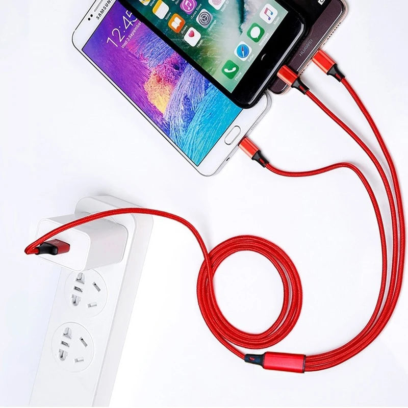New Fast Charging Cable c Multi Charger Cable Nylon Braided Multiple USB Type-C Universal Charging Cord Adapter Peaceful Pleasures Health and Wellness