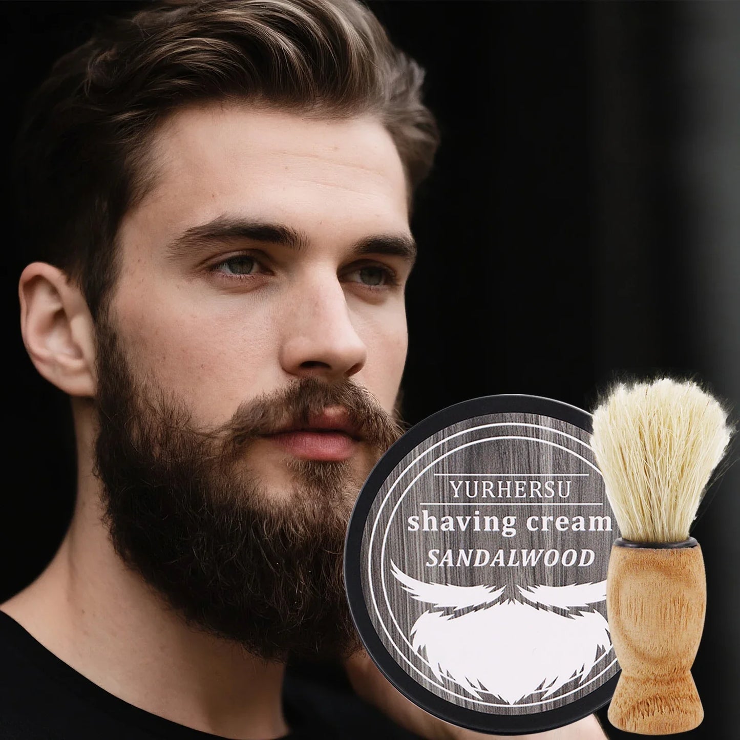 YURHERSU Sandalwood Shaving Soap 80g – Natural Glycerin for Men