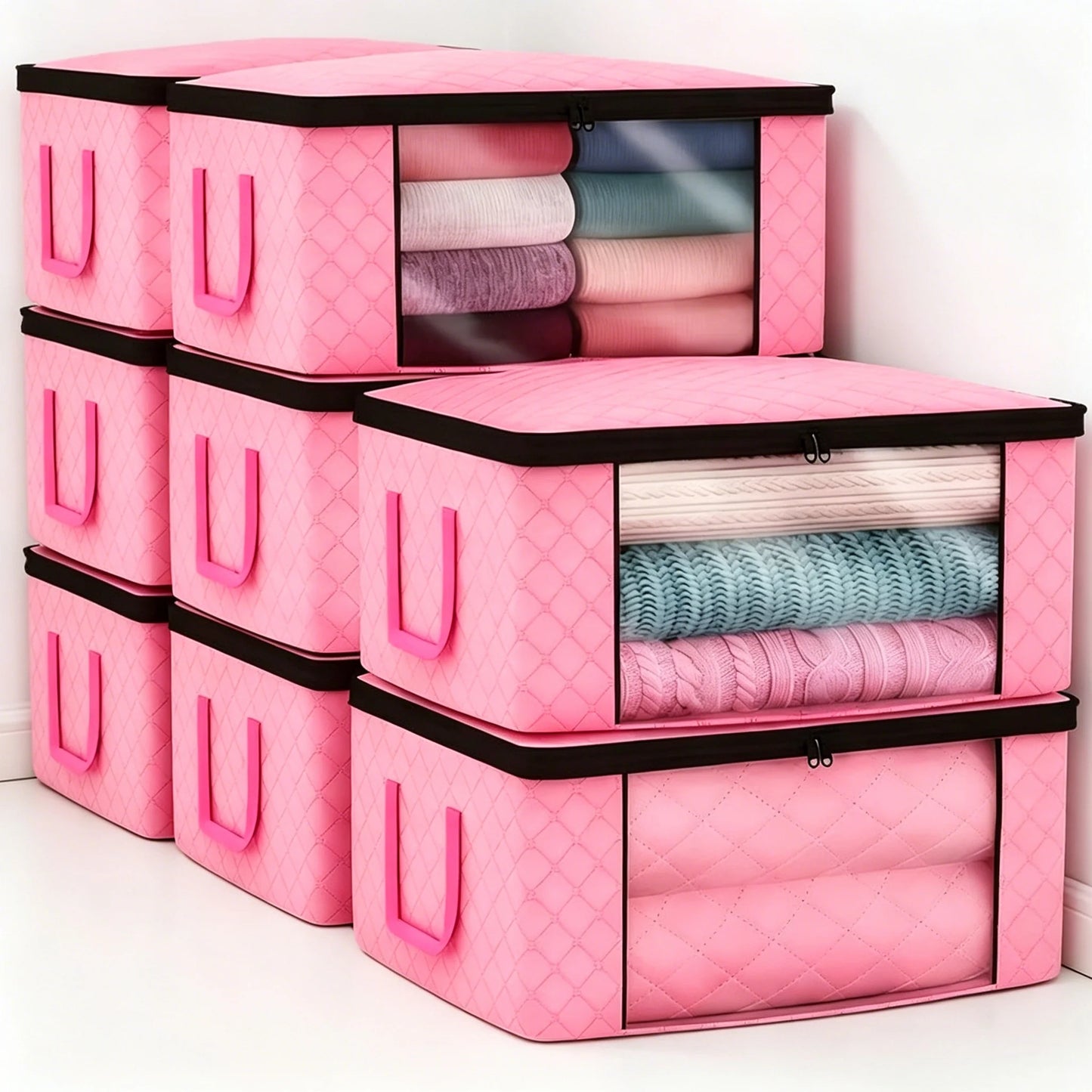 Clothes Storage Bags – Foldable Blanket Storage Bins for Organising Bedrooms, Wardrobes, Duvets, Featuring A Clear Window Peaceful Pleasures Health and Wellness