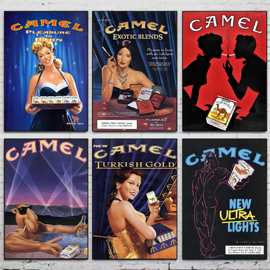 Vintage Camel Cigarettes Poster | Retro HD Wall Art Decor Retro Wall Poster Peaceful Pleasures Health and Wellness