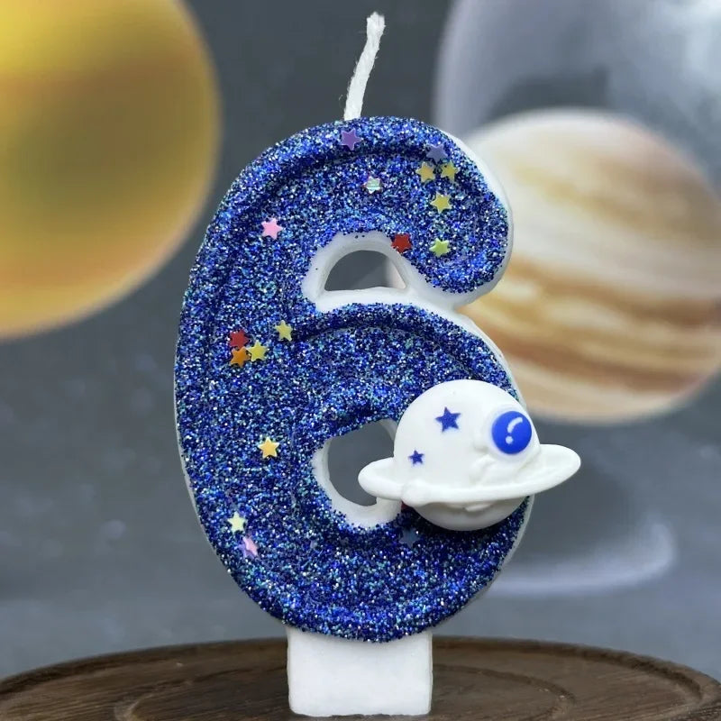 Children Party Boys Birthday Number Candle Cake Topper Blue Planetary Universe Baby One Year Old Dessert Decor Baking Supplies l Peaceful Pleasures Health and Wellness 6