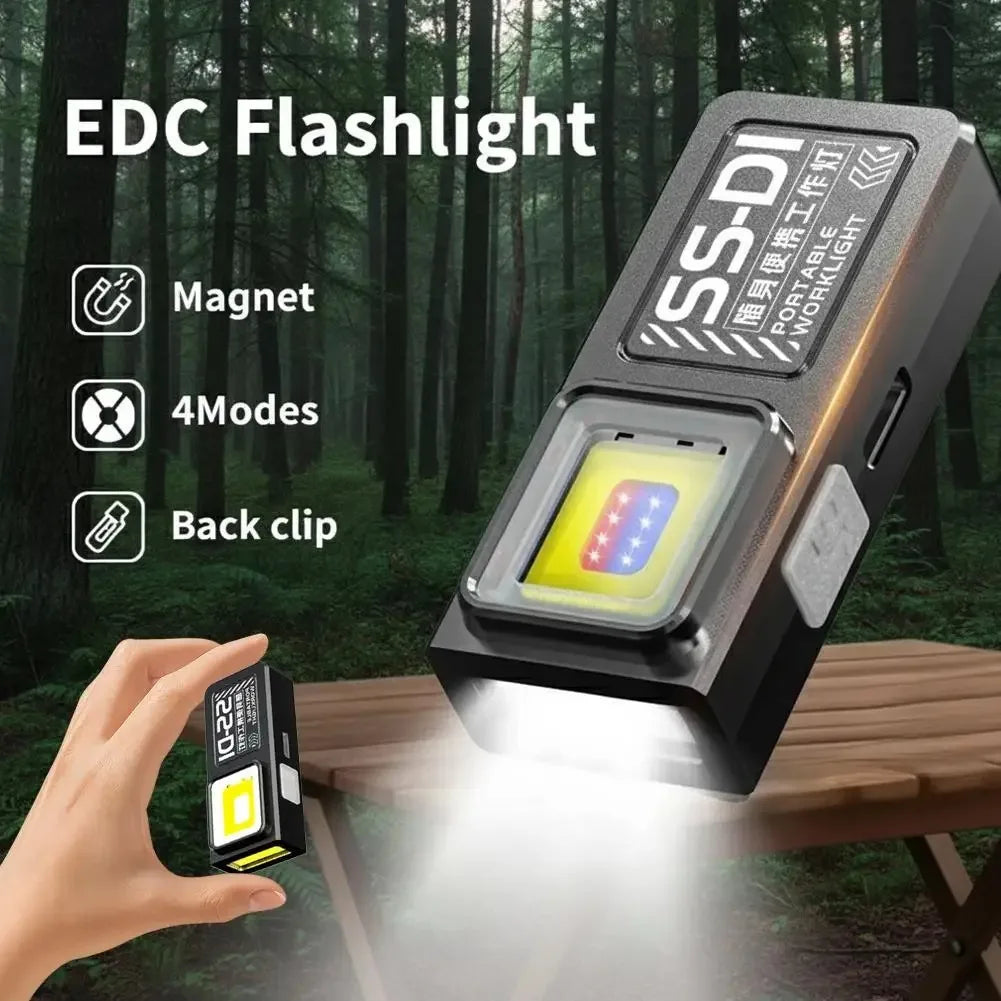 Mini COB LED Flashlight – 800 Lumen, Rechargeable & Waterproof EDC