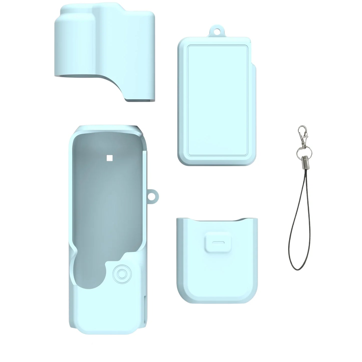 Suitable For DJI Pocket4 Lens Protective Case Screen Protective Case Camera Protective Case Battery Protective Case Peaceful Pleasures Health and Wellness light blue