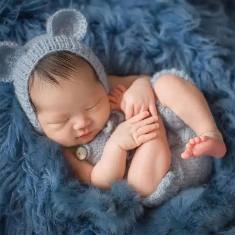 Newborn Photography Props | Mohair Baby Outfit Set 0–1 Month