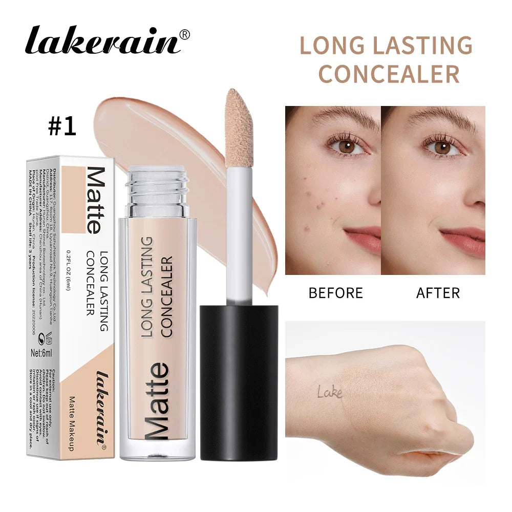 Full Coverage Waterproof Liquid Concealer – Hydrating & Long-Lasting