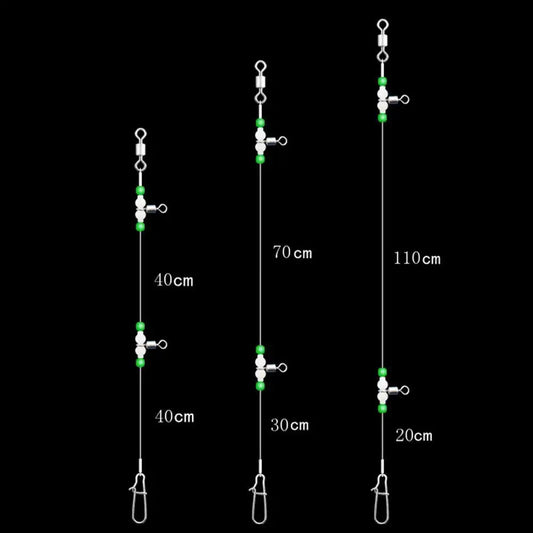 Night Glow Fishing Leaders – Luminous Swivel Snaps Saltwater & Freshwater Peaceful Pleasures Health and Wellness
