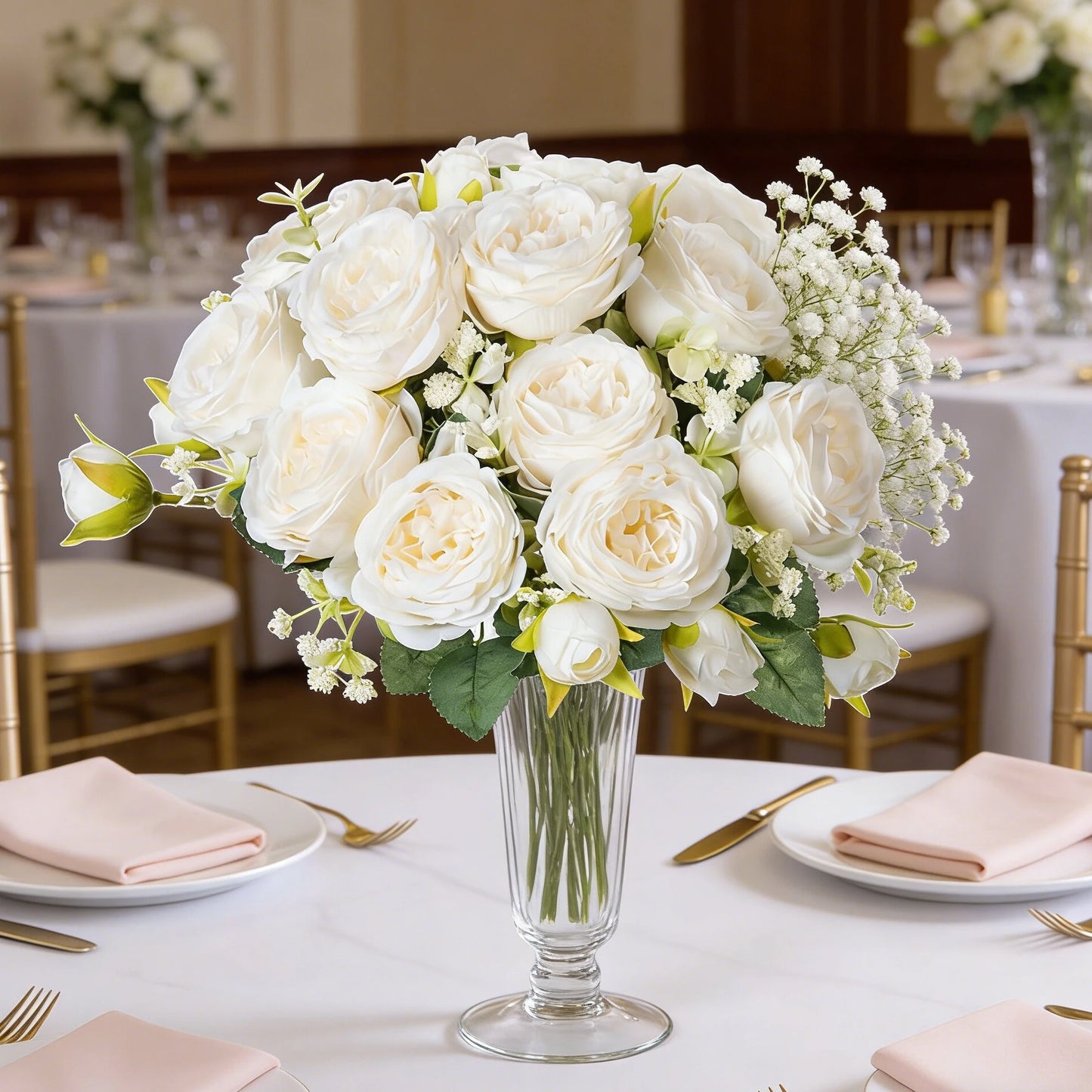 Silk Artificial Hydrangea Rose Bouquet | Wedding & Home Decor