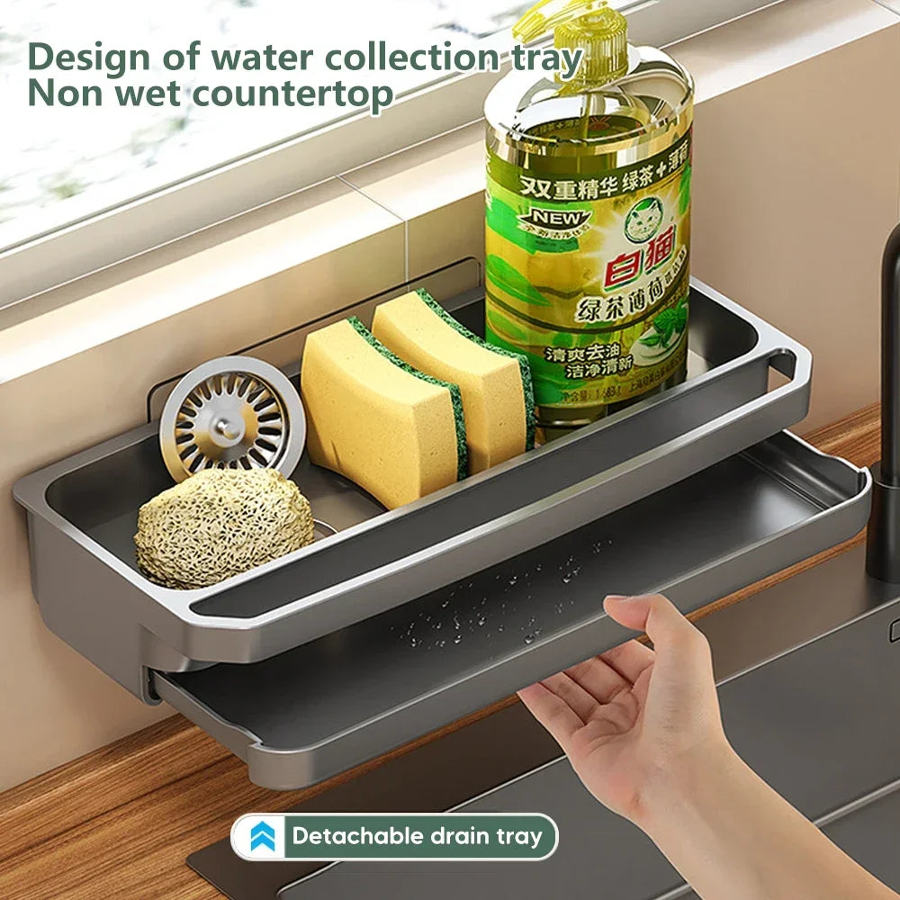 Kitchen Sink Organizer – Self-Draining Sponge & Soap Holder