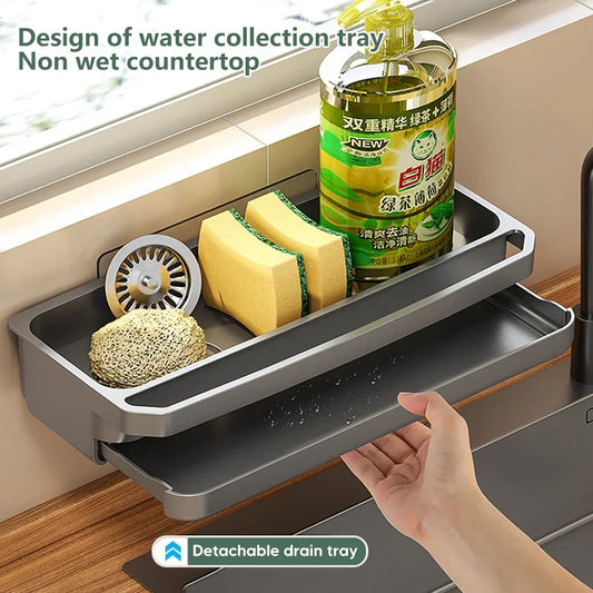 Kitchen Sink Organizer – Self-Draining Sponge & Soap Holder Sink Organizer Rack Oasis Select
