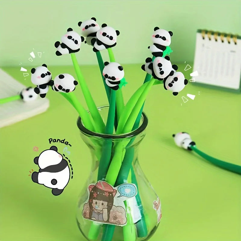 10 Panda Gel Pens – Smooth Writing, Refillable, No Leak