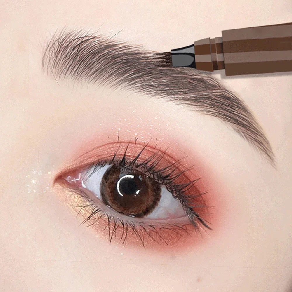 Four-pronged eyebrow pencil, four-end, long-lasting, non-smudged, water-resistant, anti-smudged eyebrow pencil Peaceful Pleasures Health and Wellness