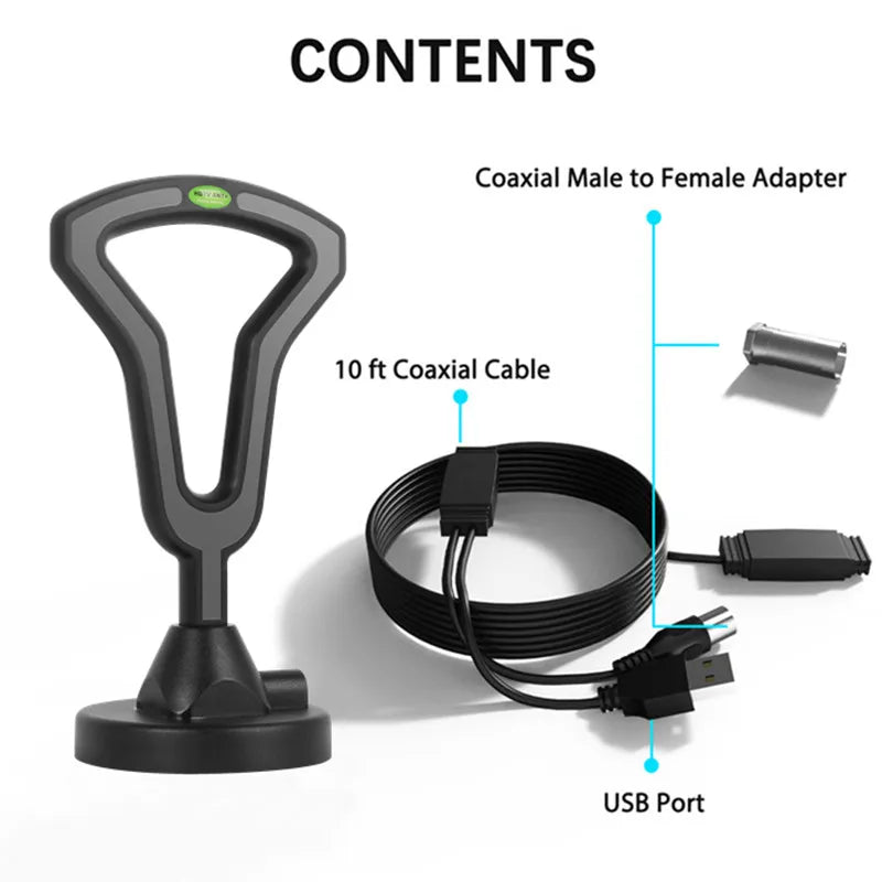Dual Amplifier Indoor Outdoor HDTV OTA Antenna – DTMB