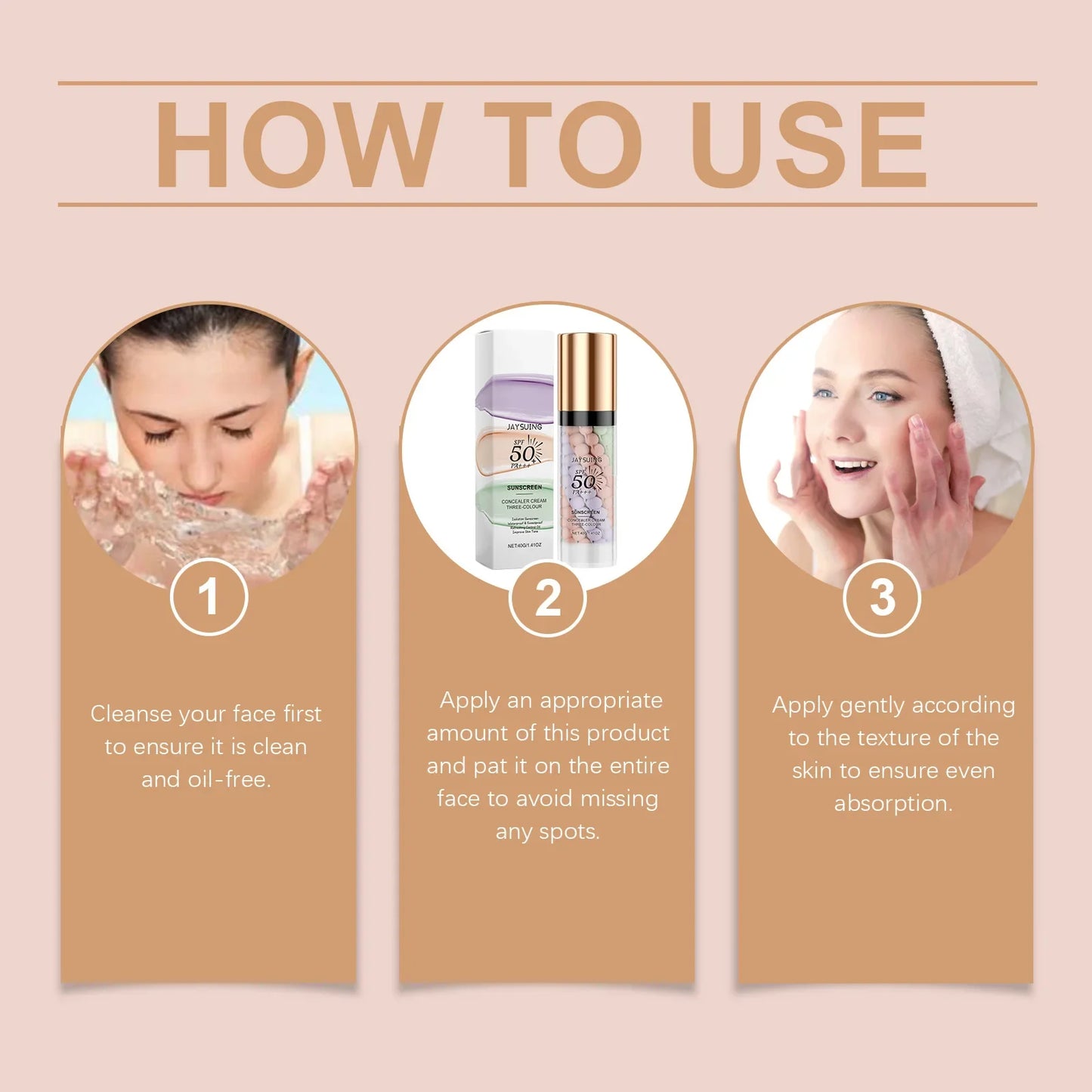 Tri-Color Correcting Sunscreen Primer – Waterproof Makeup Base