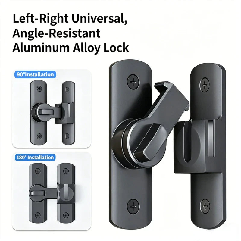 90/180° Flip Door Lock – Zinc Alloy Sliding Barn Door Latch
