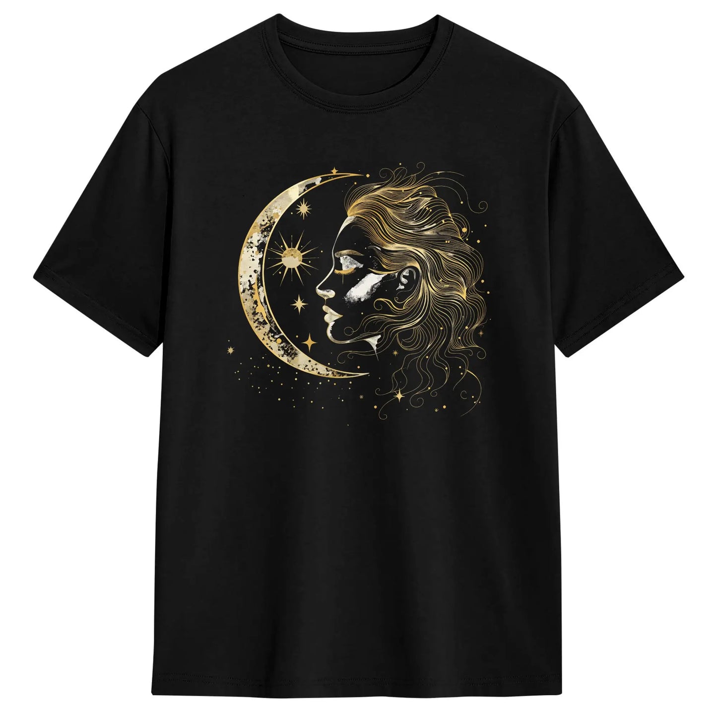 Men's Moon Goddess T Shirt Pure Cotton Clothes Vintage Short Sleeve Crew Neck Tees New Arrival T-Shirt Peaceful Pleasures Health and Wellness 6 S