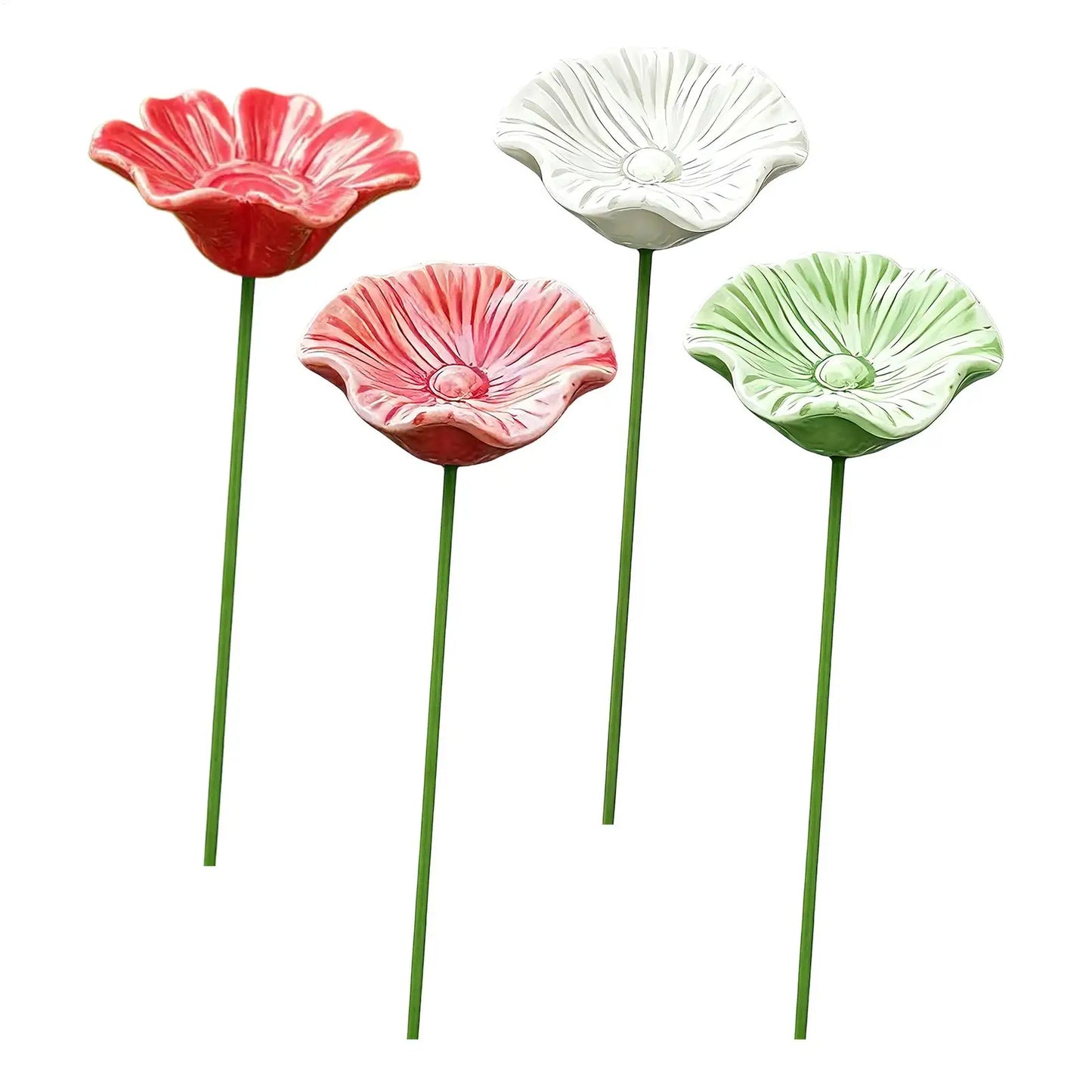 4-Pack Ceramic Bee Watering Station | Flower Garden Feeder
