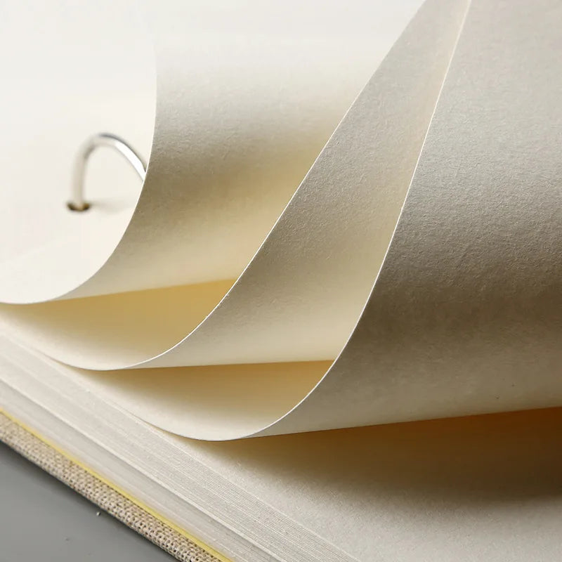 Retro Spiral Sketchbook Linen Hardcover 120 Pages 160GSM Refillable