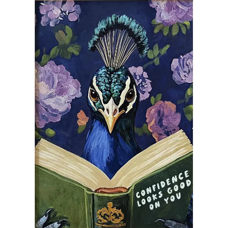 Animal Reading Canvas Poster | Kids Room Inspirational Wall Art