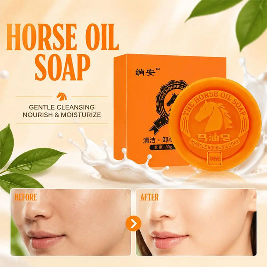 Horse oil soap For Face Facial and Body Moisturizing Cleansing Handmade Soap Bar Peaceful Pleasures Health and Wellness