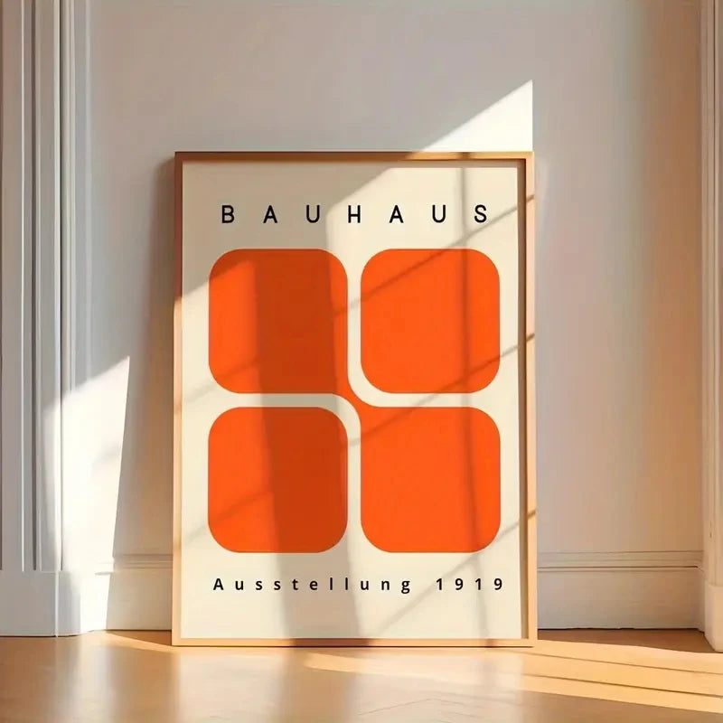 Modern Orange Abstract Canvas Wall Art Print | Home Decor