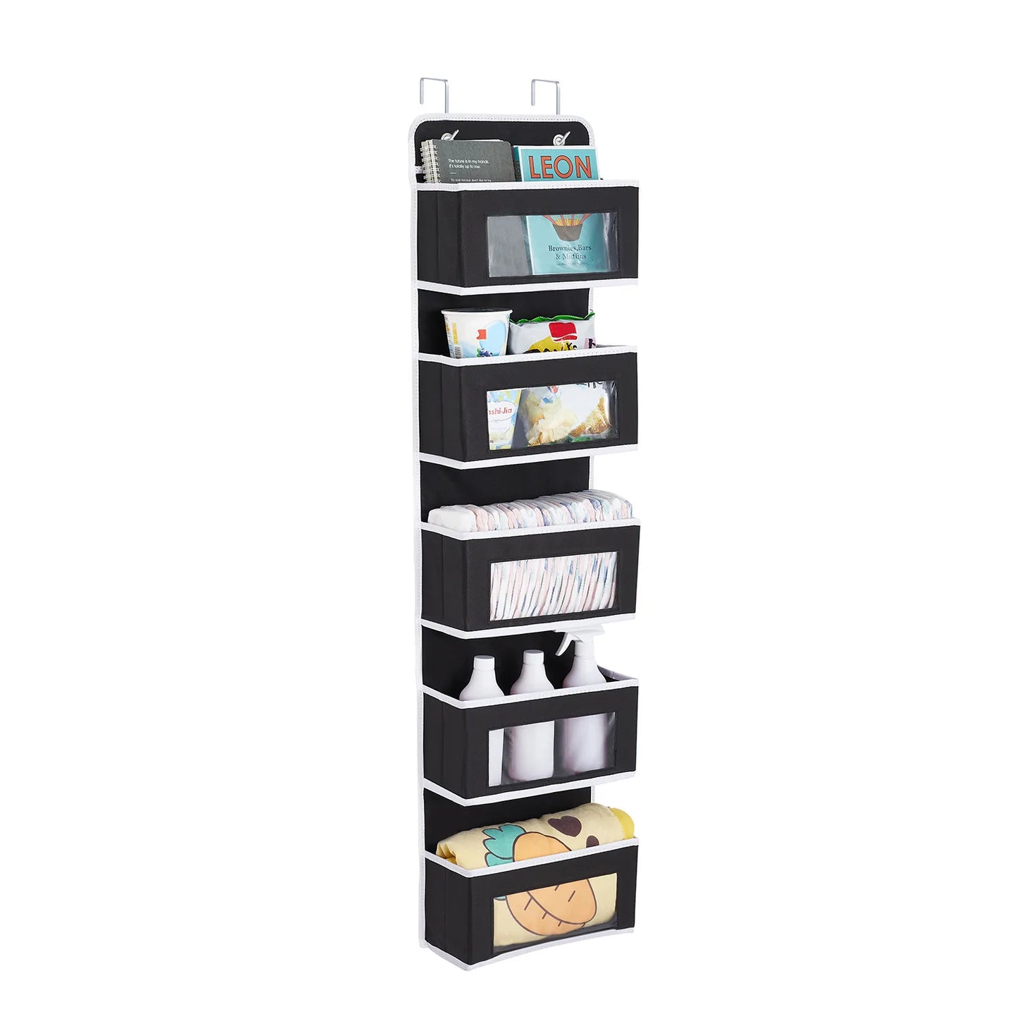 Over the Door Hanging Organizer – 1–5 Pockets, Wall Mount