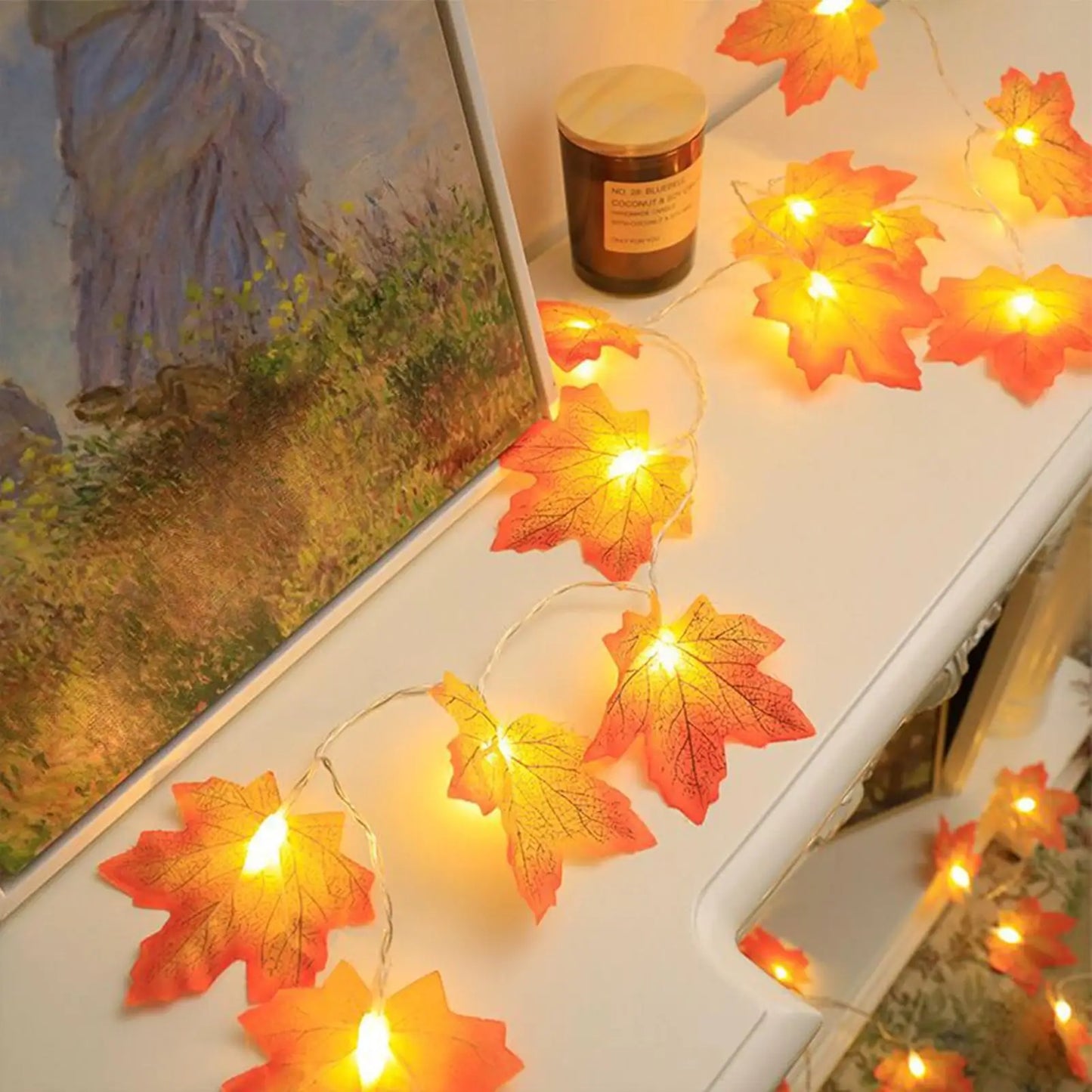 Maple Leaf String Lights 19.69Ft | Fall Halloween Thanksgiving