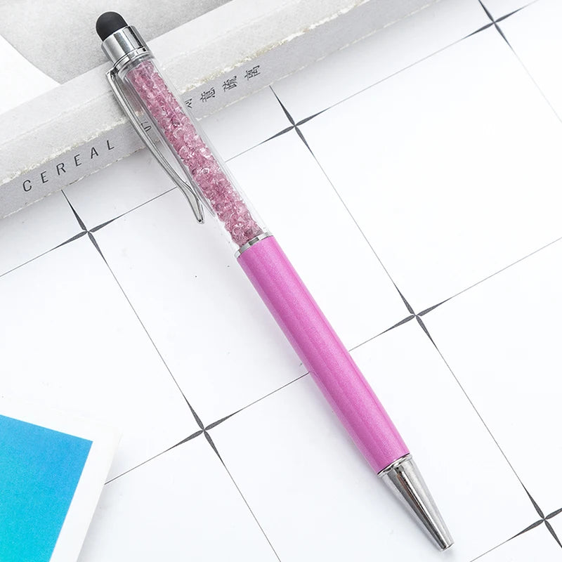 Diamond Ballpoint Pen Stylus For Touch Screen Pen Universal Tablet Touch Pencil For Phone Accessories Electrostatic Touch Pen Peaceful Pleasures Health and Wellness Purple