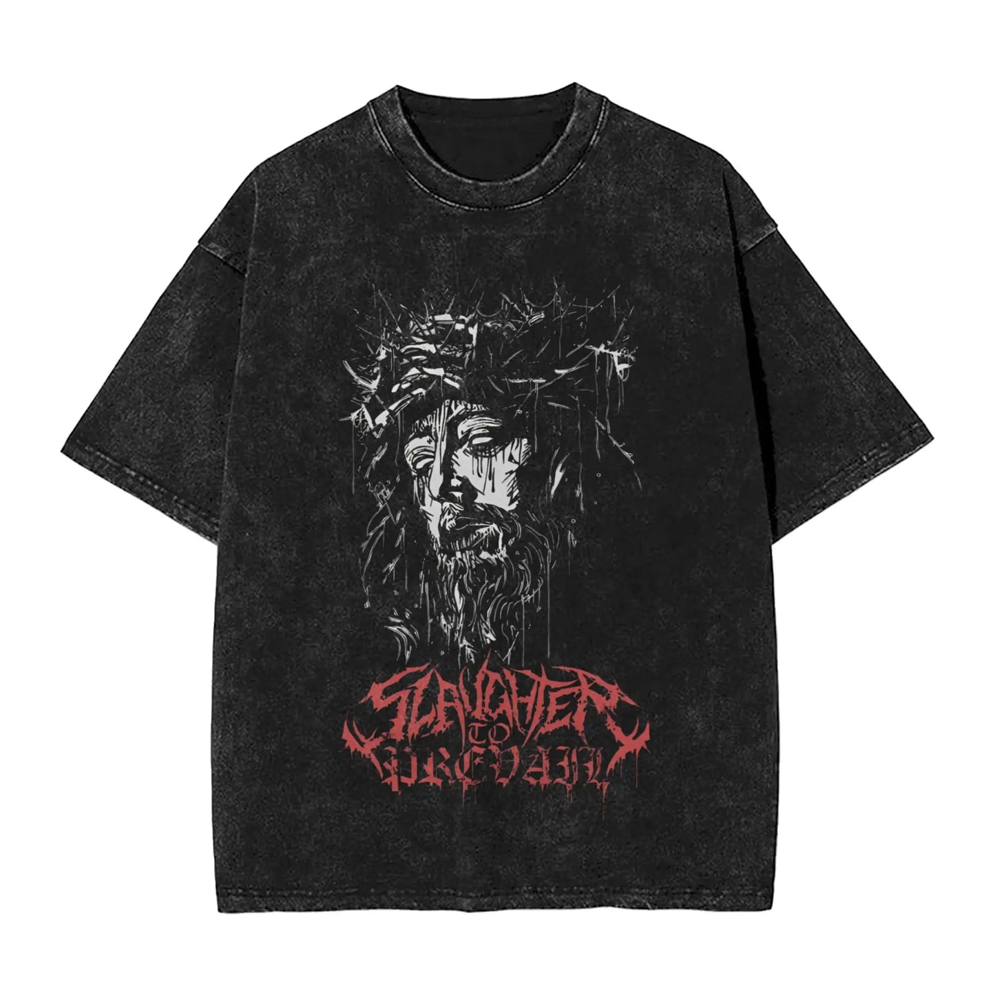 Slaughter to Prevail T Shirt Men's Cotton Unique T-Shirt Round Neck Tee Shirt Short Sleeve Tops Printed Peaceful Pleasures Health and Wellness 6 M