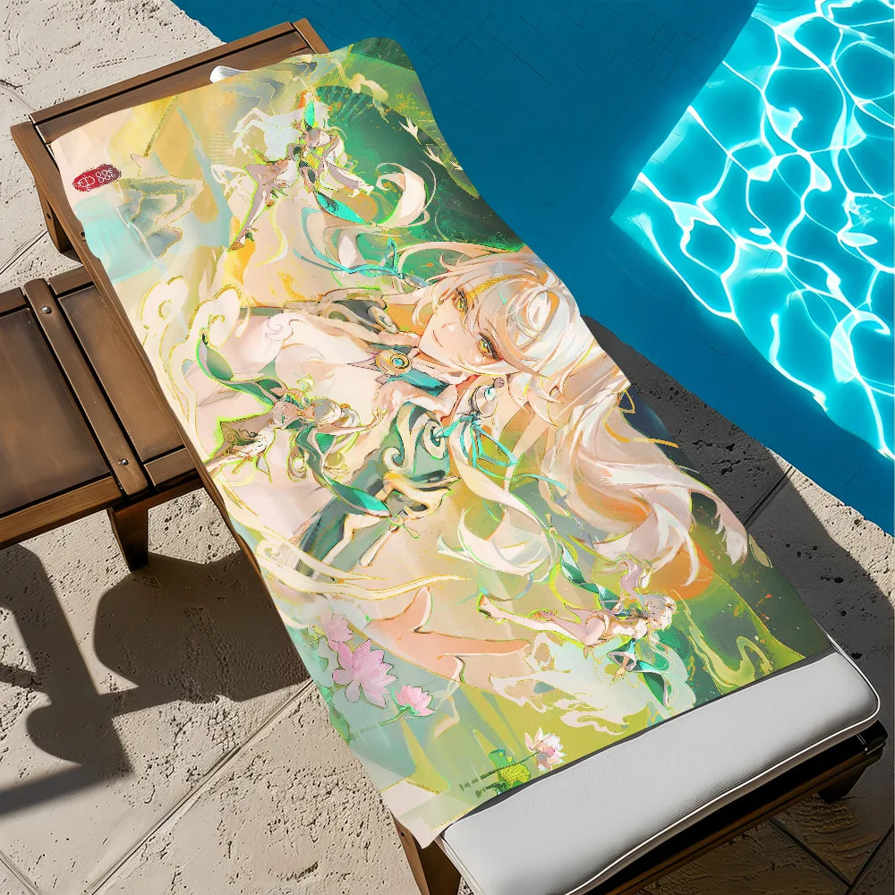 Genshin Impact Zibai Quick-Dry Beach Towel | Multi-Size Quick-Dry Beach Towel Peaceful Pleasures Health and Wellness z9 STJ40x70CM
