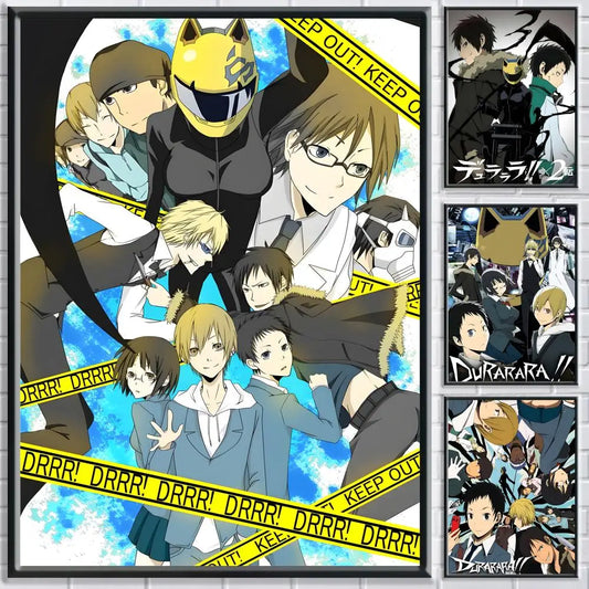 Anime D-Durarara!! Poster HD Self Adhesive Waterproof Wall Art Ideal for Home Office Dorm Bedroom Great Gift Peaceful Pleasures Health and Wellness