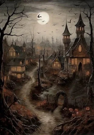 Gothic Halloween Black Cat Canvas Wall Art Print – Unframed Canvas Wall Art Print Peaceful Pleasures Health and Wellness WO473 20x30cm Unframed