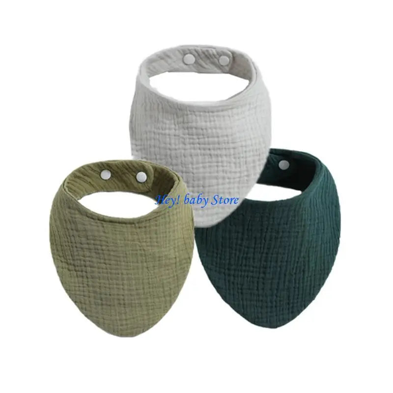 3-Pack Baby Drool Bibs | Soft Cotton Burp Cloths for Newborns