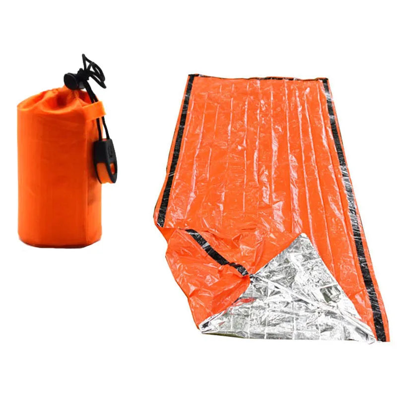 Portable Waterproof Emergency Survival Sleeping Bag Outdoor Edc Camping Gear Thermal Sack First Aid Rescue Kit Mylar Blanket Peaceful Pleasures Health and Wellness
