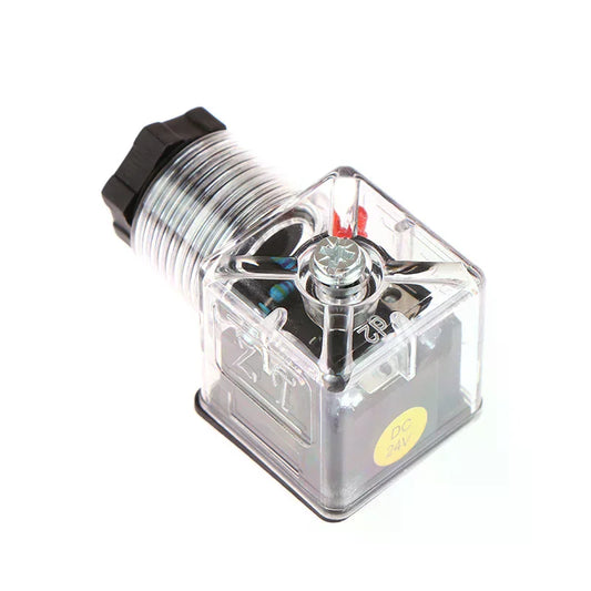 1Pcs DC24 Solenoid Coil Plug Hydraulic Valve Transparent Voltage Universal Accessories Peaceful Pleasures Health and Wellness Default Title
