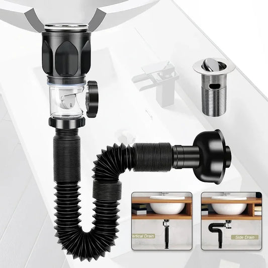 Flip-Top Sink Drain Filter | Anti-Clog Retractable Downspout Kit Sink Drain Filter Kit Peaceful Pleasures Health and Wellness