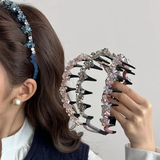 Korean Crystal Rhinestone Headband – Luxury Non-Slip Hair Hoop Rhinestone Hair Headband Oasis Select